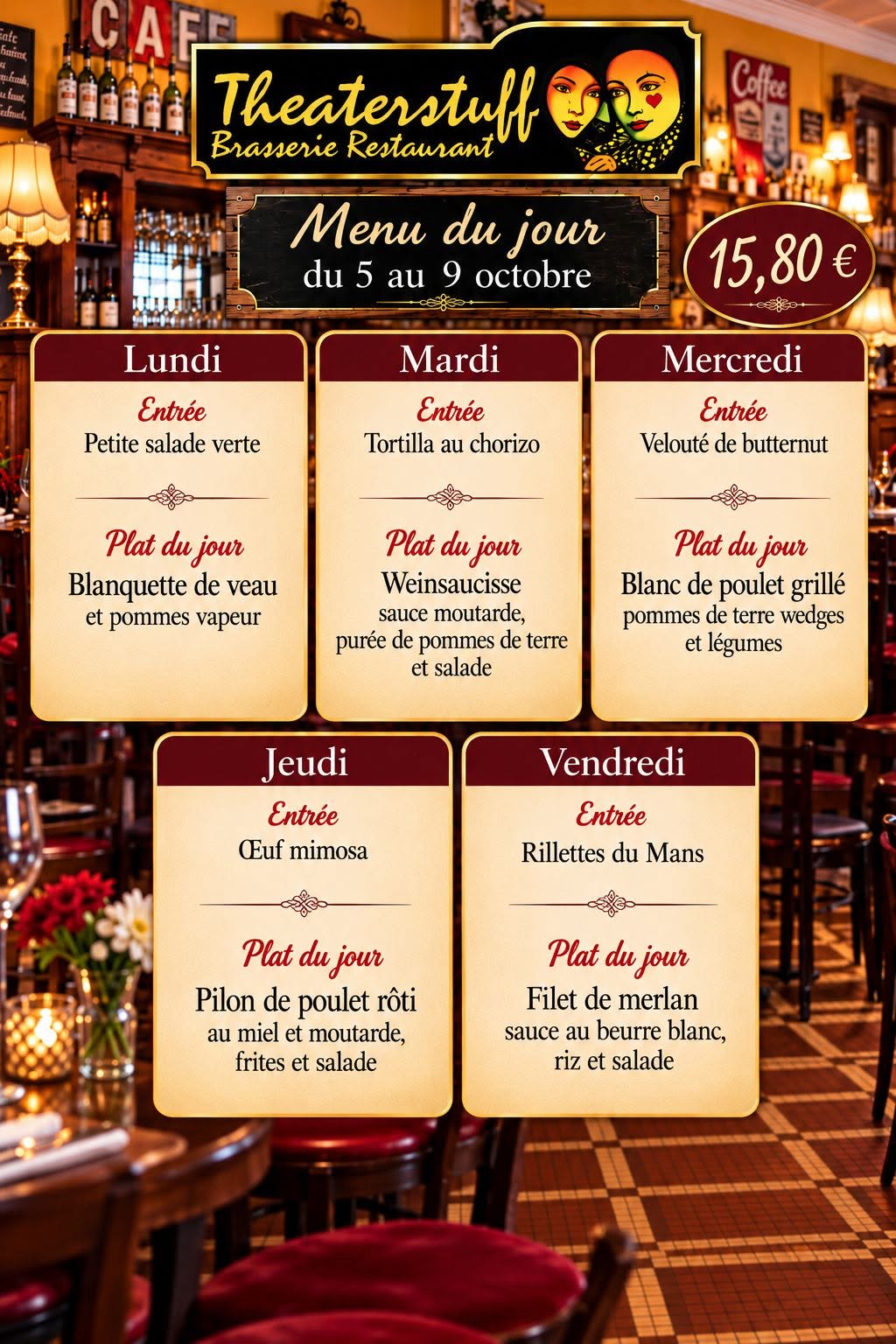 Menu du Jour - Brasserie Theaterstuff