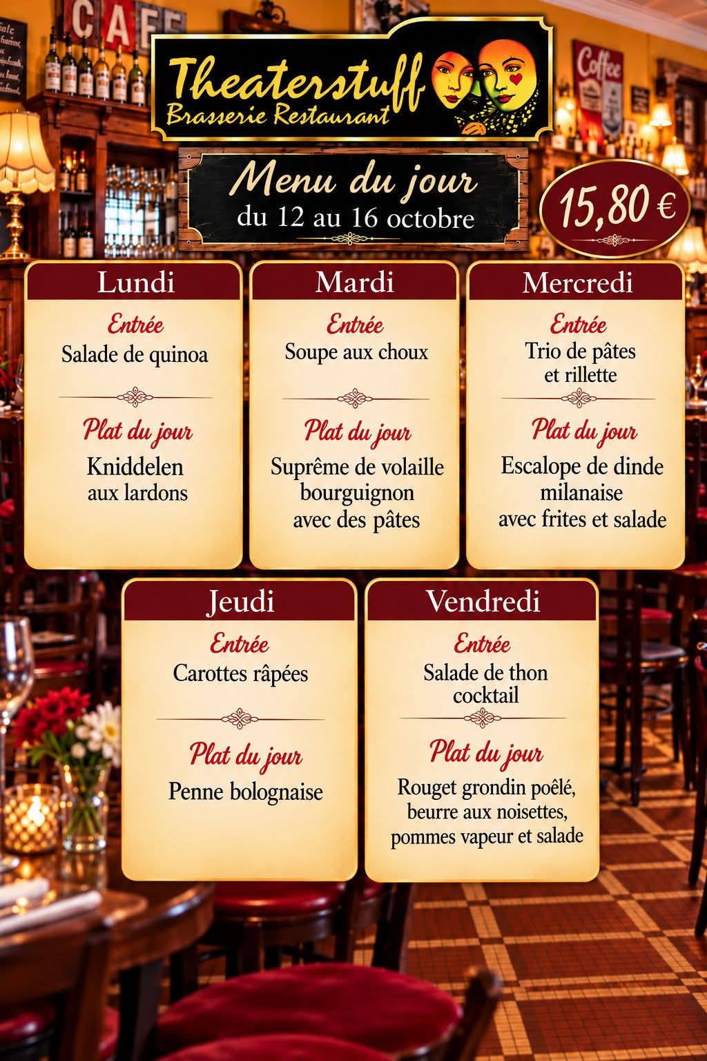 Menu du Jour - Brasserie Theaterstuff