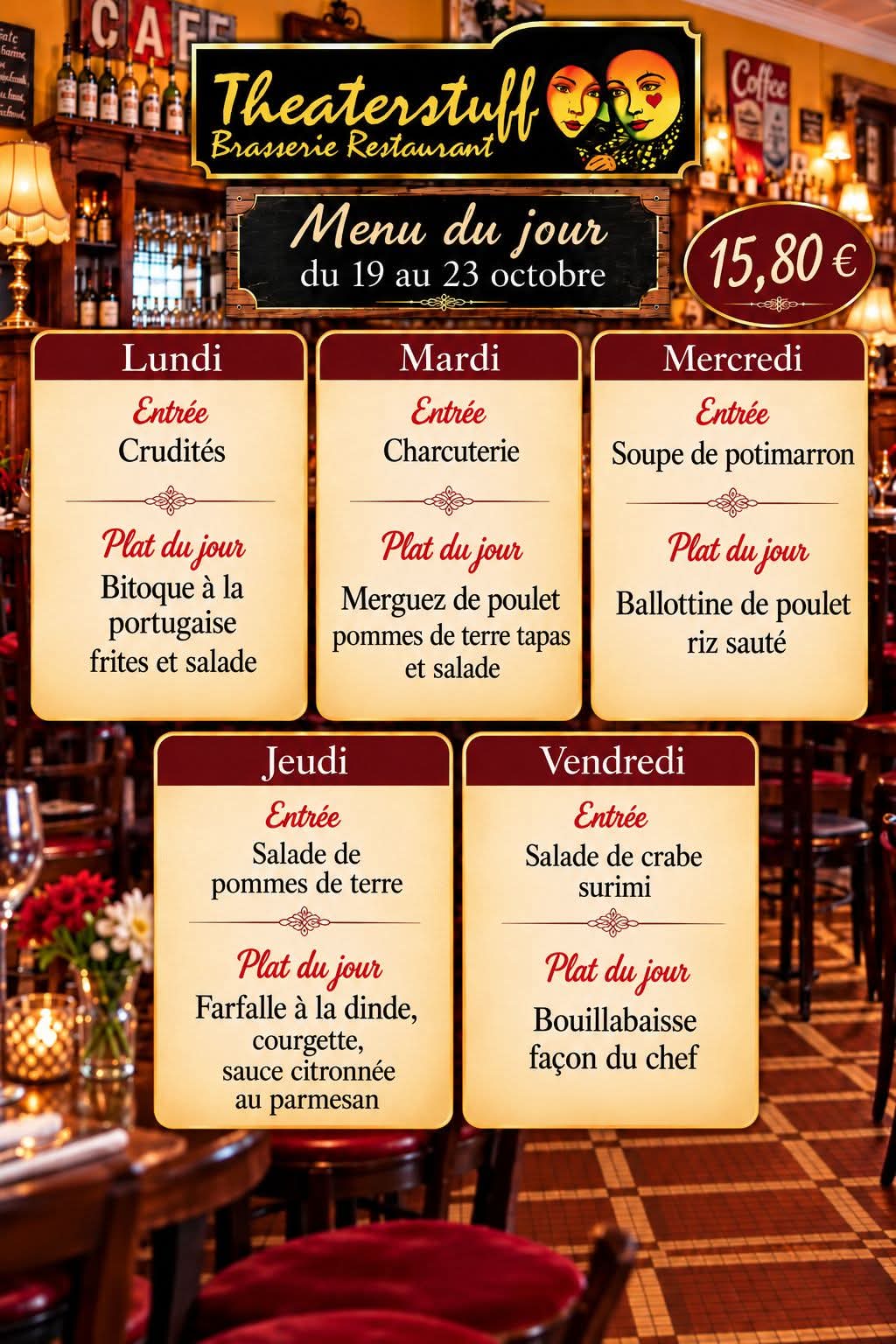 Menu du Jour - Brasserie Theaterstuff